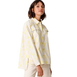Skunkfunk Yellow and Cream Printed Button-Up Shirt